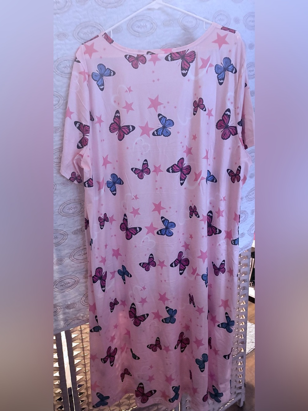SHEIN Pink Butterfly & Star Nightgown
